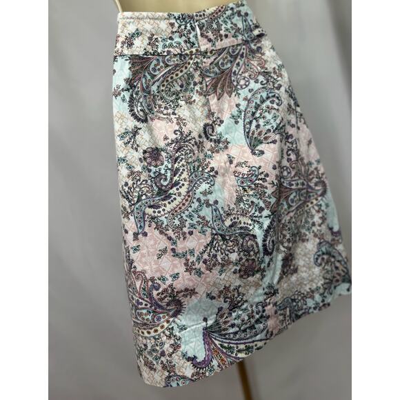 Talbots Women's Pastel Paisley Print Skirt - Size 10 - Picture 12 of 16